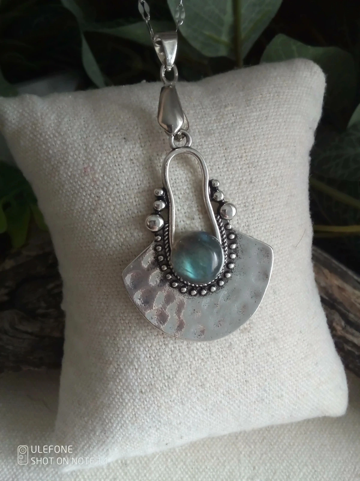 Collier argenté pierre de labradorite – photo 2